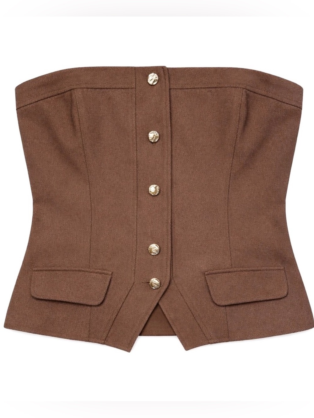 Karina Grimaldi Tessa Strapless Corset Top Mocha Size Large NWT